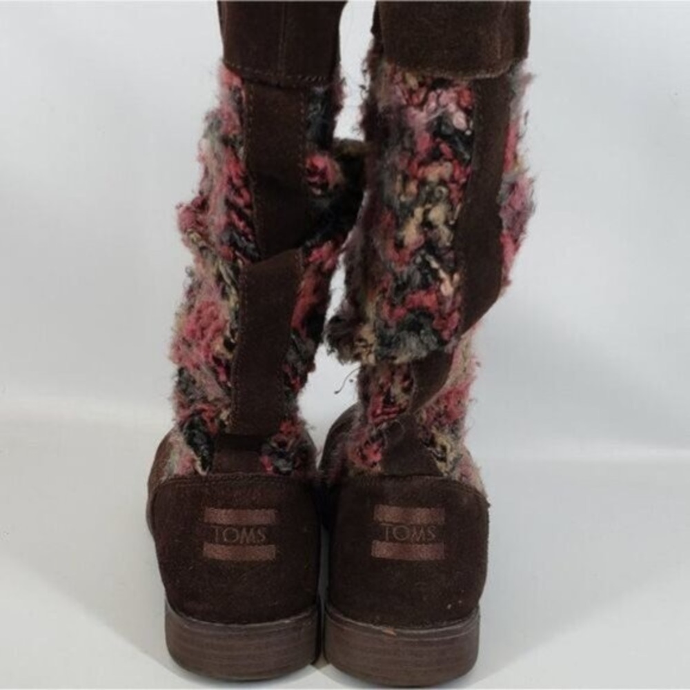 Toms Boots Brown Suede Multicoloured Knit
